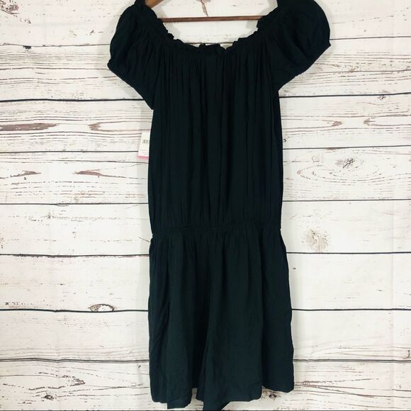 KATE Spade Off-the-Shoulder Swim Cover Up Romper Black XS - Picture 6 of 11